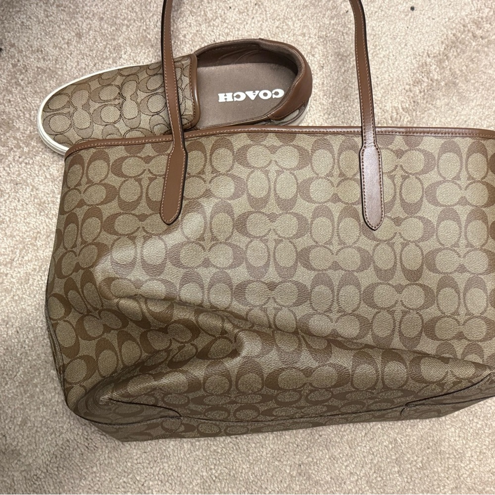 Coach Brown Signature Tote and Slip-On Set - Picture 7 of 9